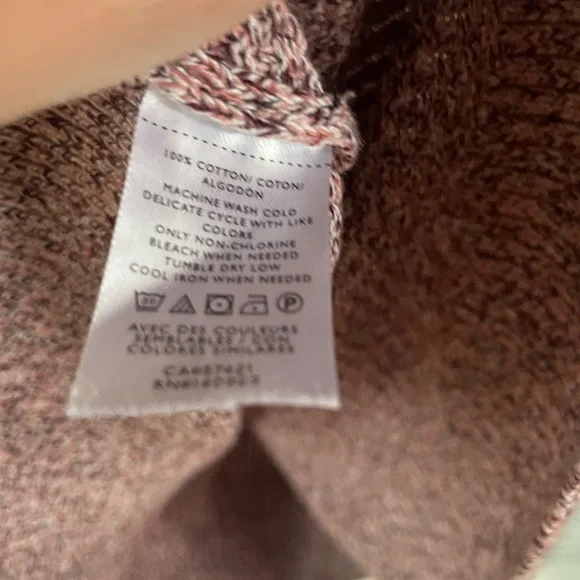 LOFT Marled Pink 100% Cotton Sweater Medium - Picture 3 of 4